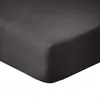 Image de Drap Housse 90x190cm Bonnet 35cm 100% Coton 57fils Gris FoncÉ
