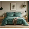 Image de Parure Housse De Couette 2pcs 140x200cm 100% Coton 57fils Bleu Canard