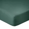 Image de Drap Housse 100% Coton 160x200cm Bonnet 35cm 100% Coton 57fils Bleu Canard