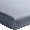 Image de Drap housse uni baton rouge 140x190 100% percale de coton lavé - bleu forever/bleu anthracite
