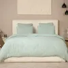 Image de Parure de couette 3 pcs 240x220 100% gaze de coton lavé vert givrée