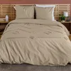 Image de Parure de couette 3pcs 260x240cm finitions tuftées en coton lave 52fils/cm2 - akoe