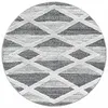 Image de TIZAS - Tapis Berbère Rond à relief - Crème & Gris 120 x 120 cm