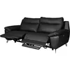 Image de Canapé taille 2 places avec 2 relax en 100% tout cuir épais de luxe italien avec 2 relax électriques PERINI noir