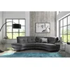Image de Canapé en tissu luxe 5/6 places BRENNER gris foncé côté accoudoir droit