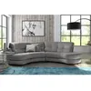 Image de Canapé en tissu luxe 5/6 places BRENNER gris clair côté accoudoir gauche