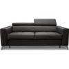 Image de Canapé 3 places convertible en cuir italien de luxe MOVIDA noir