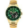 Image de Montre Homme CRONOS Cadran Vert Bracelet Acier Doré