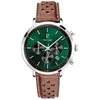 Image de Montre Homme - Baron 219G164 - Cadran Vert - Bracelet Cuir Marron - Chronographe Étanche 50m