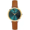 Image de Montre Femme - PIERRE LANNIER - Chouquette - Acier Bicolore - Cuir Marron - Étanchéité 30m