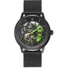 Image de Montre - LANNIE - Paddock 338A469 - Automatique - Cadran Squelette Noir - Bracelet Acier Milanais Noir