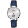Image de Montre Homme ÉLYSÉE Cadran Argenté Bracelet Cuir Bleu 18MM