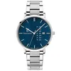 Image de Montre Homme DATA Cadran Bleu Bracelet Acier Argenté