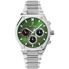 Image de Quartz Homme COPILOTE Argenté Cadran Soleillé Vert Bracelet Acier Argenté 24M