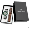 Image de Coffret Montre Homme - 390C171 - Automatique - Cuir Marron - Cadran Squelette Vert