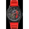 Image de Montre Homme PADDOCK Noir Cadran Noir Bracelet Caoutchouc Rouge 22 MM