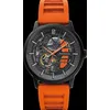 Image de Montre Homme PADDOCK Noir Cadran Noir Bracelet Caoutchouc Orange 22 MM