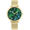 Image de Montre Femme TALLIA Doré Cadran Vert Bracelet Acier milanais Doré 16 MM