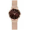 Image de Montre Femme MULTIPLES Doré-rose Cadran Chocolat Bracelet Acier milanais Doré-rose 14 MM