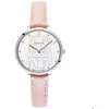 Image de Montre Femme COEUR BATTANT Argenté Cadran Blanc Bracelet Cuir Rose 12 MM