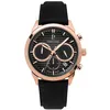Image de Montre Homme MONARCK Doré-rose Cadran Gris Bracelet Cuir Noir 22 MM