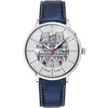Image de Montre Homme COEUR BATTANT Argenté Cadran Argenté Bracelet Cuir Bleu 20 MM