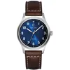 Image de Montre Homme - Aviateur 260G164 - Cadran Bleu - Bracelet Cuir Marron - Vintage Interchangeable