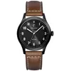 Image de Montre Homme - Aviateur 261K434 - Cadran Gris - Bracelet Cuir Marron - Étanche 50m