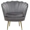 Image de Fauteuil en velours Floria - 75 x 68 x 77.5 cm - Gris