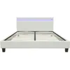 Image de Lit tissu bouclette avec LED Maria 140x190cm - Crème