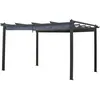 Image de Pergola en aluminium avec toit rétractable - 3 x 4 m - Gris anthracite