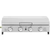 Image de Plancha à gaz en inox avec 4 bruleurs et couvercle Fasto - 10 kw - Gris