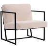 Image de Fauteuil Kennedy en velours et métal - 73. 5 x 75.5 x 81 cm - Crème
