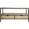 Image de Meuble TV avec tiroir style industriel Detroit - 113 x 40 x 55 cm - Beige