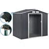 Image de Abri de jardin métal - Vegas - 27 m² avec gouttière - Gris
