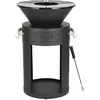 Image de Barbecue plancha brasero a charbon et bois Cesar - 49 x 49 x 92 cm - Noir