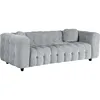 Image de Canapé droit en tissu chenille Vendome - 3 places - Gris