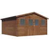 Image de Abri de jardin bois traité autoclave marron Lormont - 212 m² - 28 mm