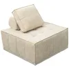 Image de Chauffeuse en tissu texturé Velluto - 96 x 100 x 89 cm - Beige