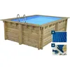 Image de Piscine bois rectangle Caimans 140 - 4.10 x 3.00 x 1.39 m + Bâche à bulles 180 µ - Bâche hiver 280 g/m²