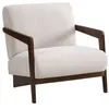 Image de Fauteuil intérieur scandinave en bois et tissu Lena - Beige