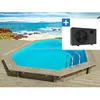 Image de Piscine bois Florida 145 - 6.57 x 4.57 x 1.44 m + Pompe à chaleur 6 kw/h inverter PowerLine by Hayward - Noir