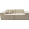 Image de Canapé droit modulable en tissu texturé Lusso - 3 places - Beige