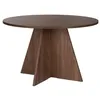 Image de Table à manger en bois Virella - 120 x 120 x 75 cm - Noyer