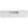 Image de Meuble TV en bois Vanguard - 160 x 29 x 42 cm - Blanc naturel