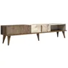 Image de Meuble TV en bois Milan - 180 x 35 x 40 cm - NoyerBlanc