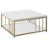 Image de Table basse en bois Zenn - 90 x 39 x 40 cm - Or blanc