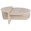 Image de Table basse en bois Orion - 90 x 60 x 30 cm - Travertin