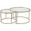 Image de Lot de 2 tables basses en métal Aurum - 80 x 80 x 43 cm - Or Transparent