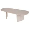 Image de Table basse en bois Ovalis - 130 x 65 x 40 cm - Travertin
